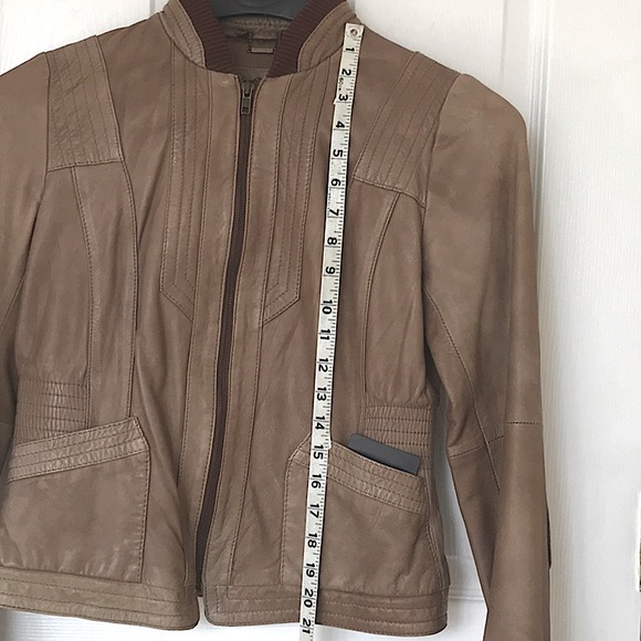 Leather Bomber Jacket UNWORN Tan - Picture 9 of 11